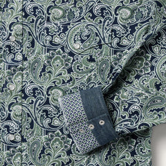 Greenspring Paisley Print Western Shirt Blue | Men Stetson Classic Cut