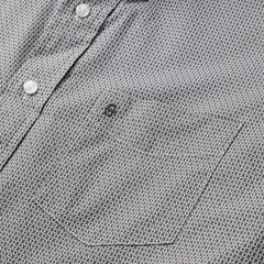 Grey Geo Print Button Front Shirt Grey | Men Stetson Classic Cut