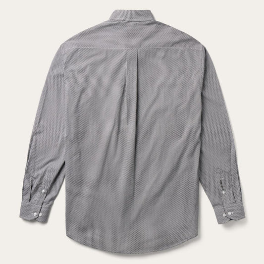 Grey Geo Print Button Front Shirt Grey | Men Stetson Western Shirts