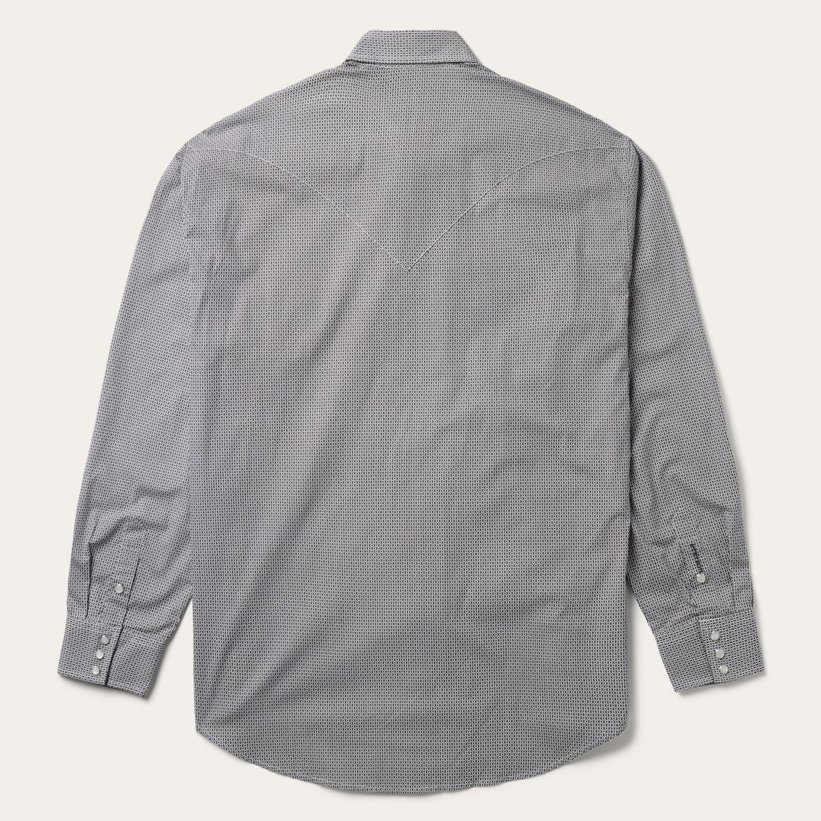 Grey Geo Print Western Shirt Grey | Men Stetson Modern Cut