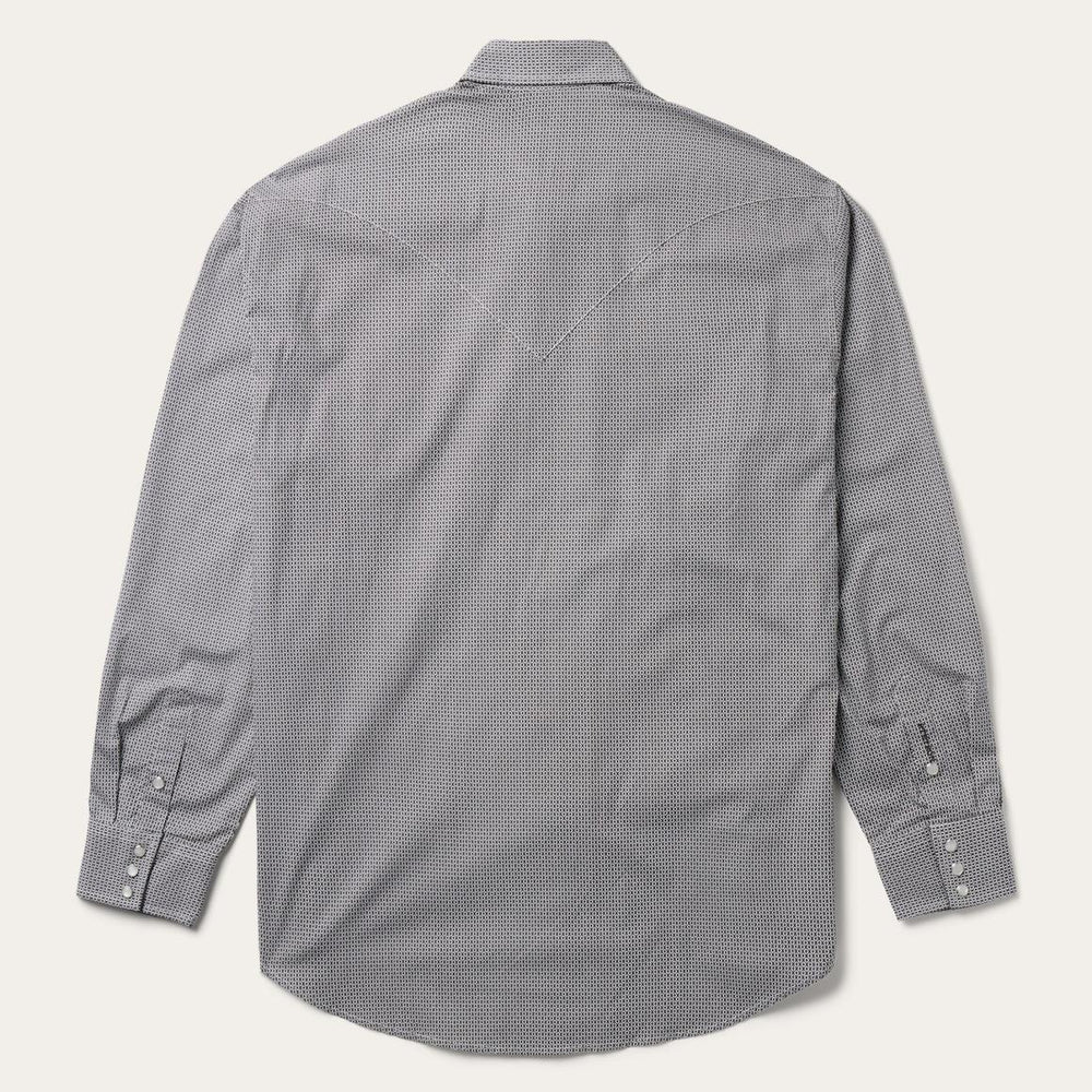 Grey Geo Print Western Shirt Grey | Men Stetson Western Shirts