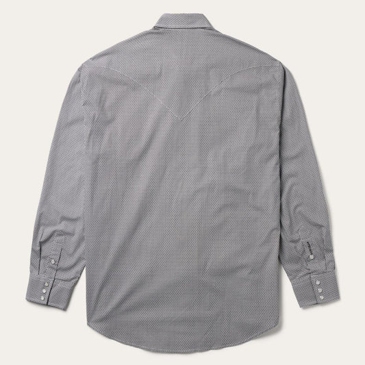 Grey Geo Print Western Shirt Grey | Men Stetson Western Shirts