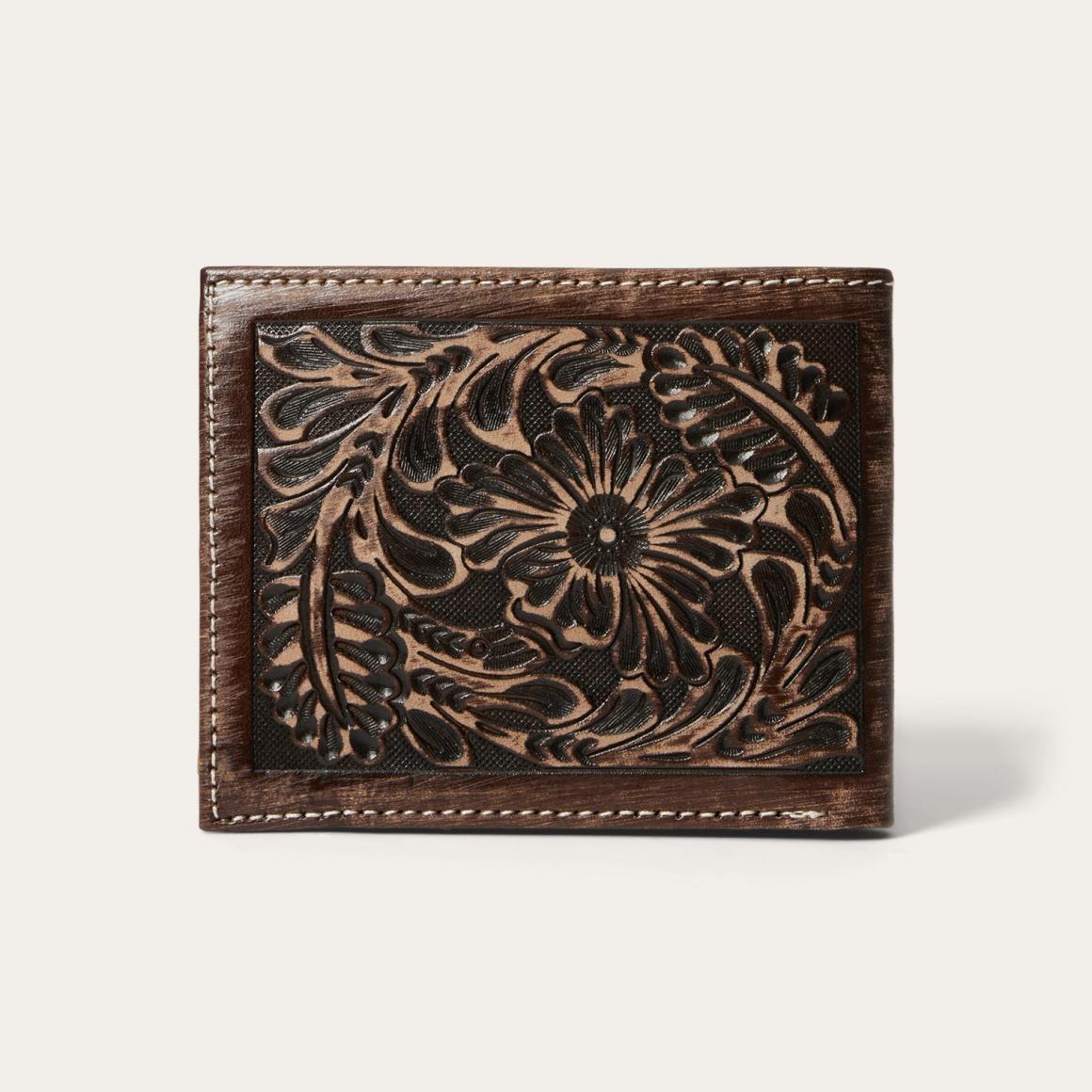 Hair-On-Hide Concho Bi-Fold Wallet Vintage Brown | Men Stetson Wallets