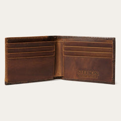 Hair-On-Hide Concho Bi-Fold Wallet Vintage Brown | Men Stetson Wallets