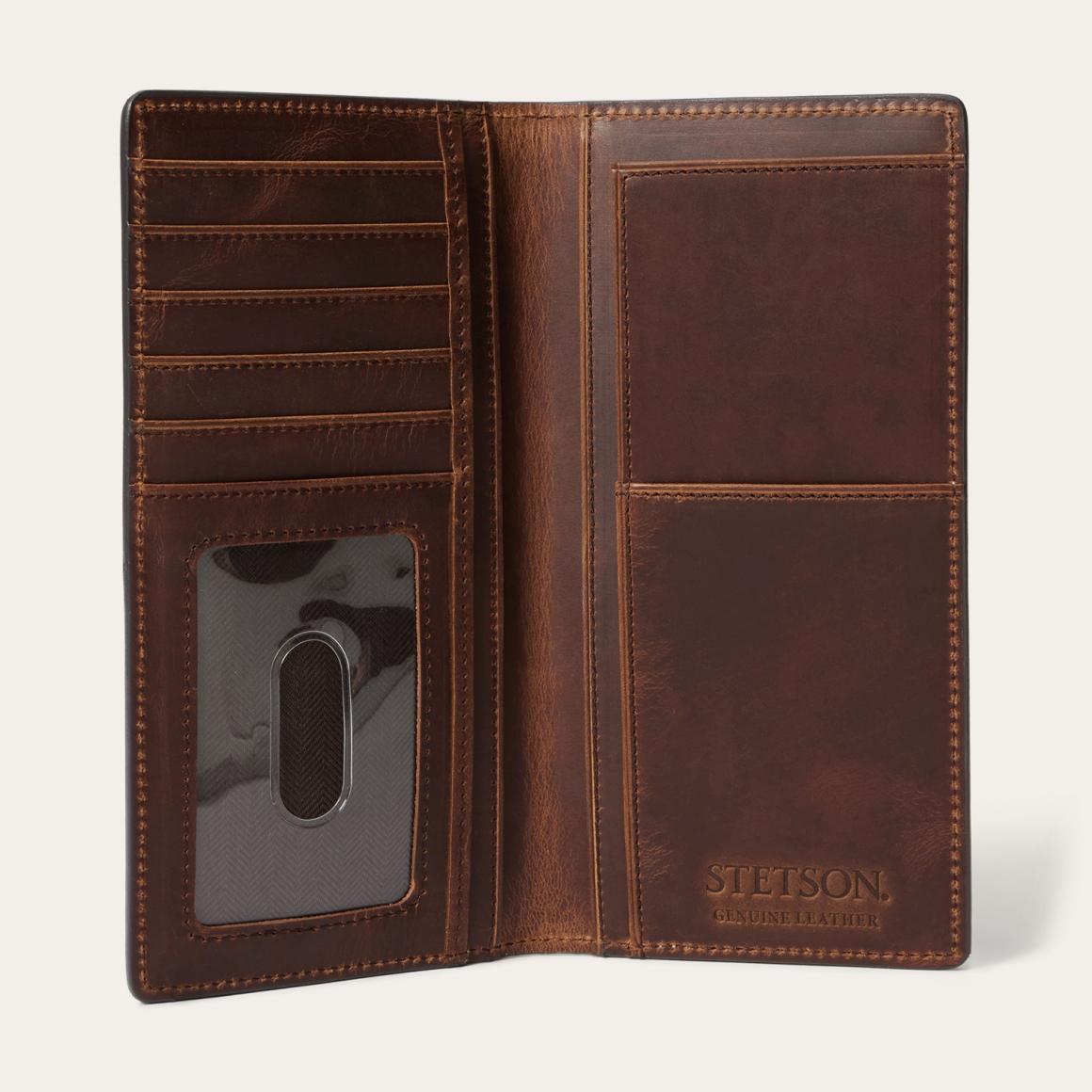 Hair-On-Hide Concho Checkbook Vintage Brown | Men Stetson Wallets