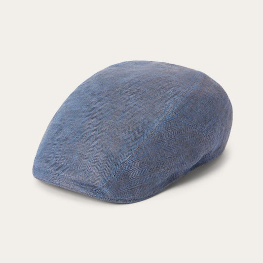 Herringbone Linen Ivy Cap Blue Herringbone | Men/Women Stetson Caps &amp; Truckers