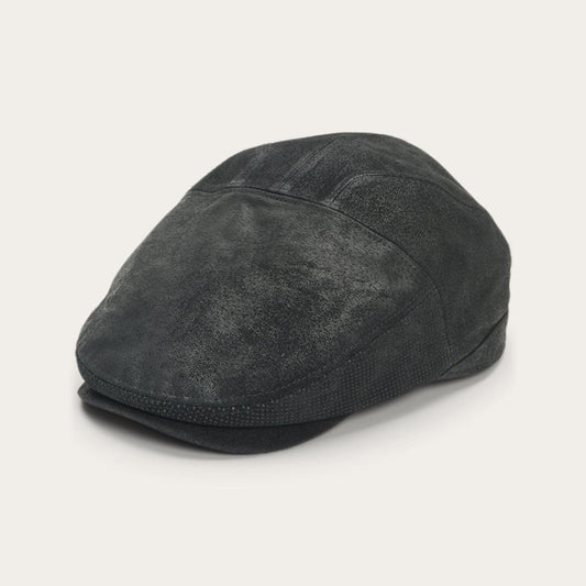 Hood Weathered Leather Ivy Cap Black | Men/Women Stetson Caps &amp; Truckers