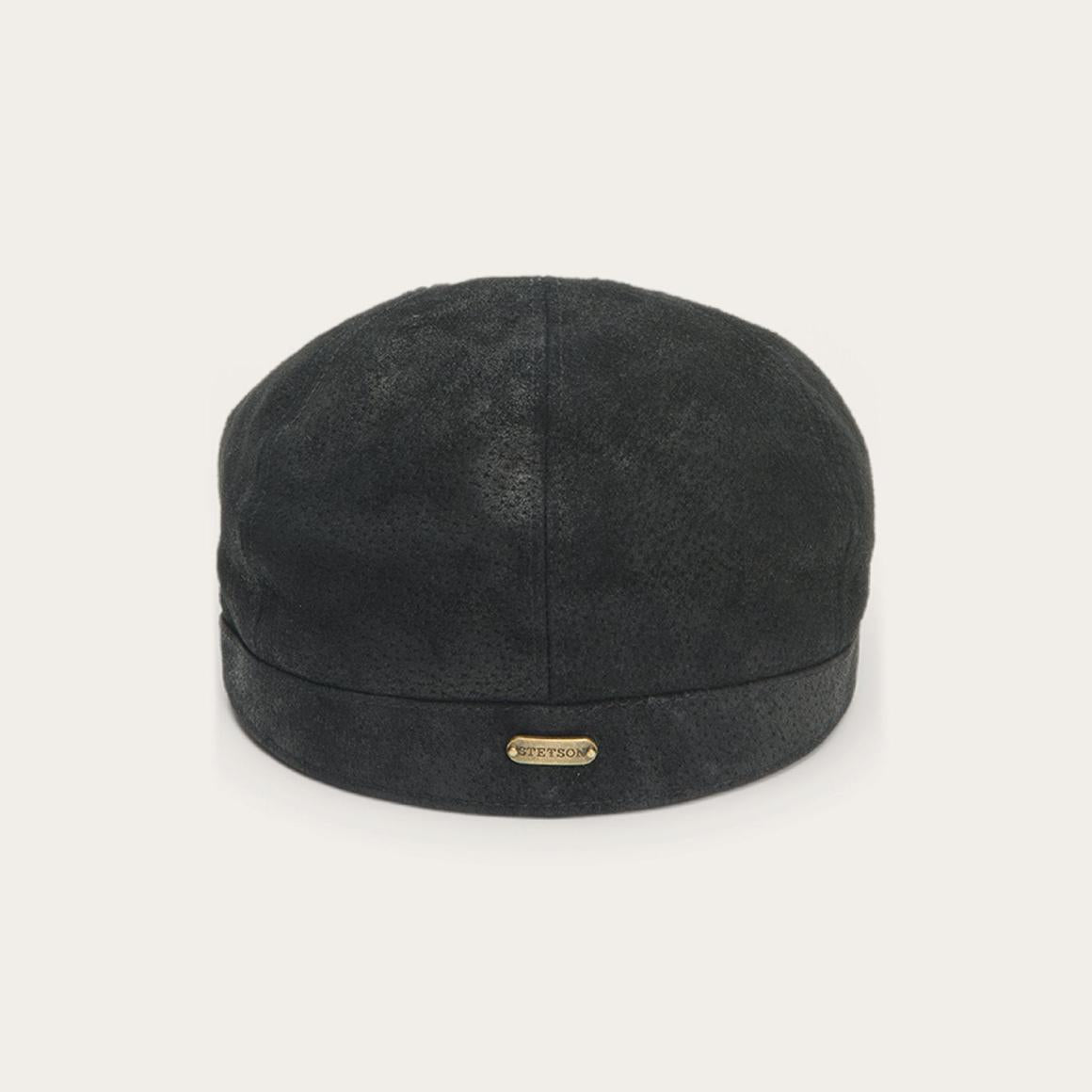 Hood Weathered Leather Ivy Cap Black | Men/Women Stetson Caps &amp; Truckers