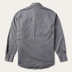 Horseshoe Stripe Print Shirt Grey | Men Stetson Western Shirts