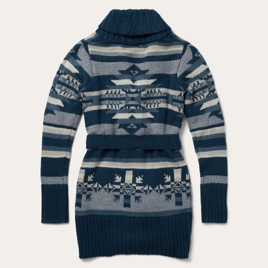 Indigo Aztec Belted Cardigan Blue | Women Stetson Sweaters