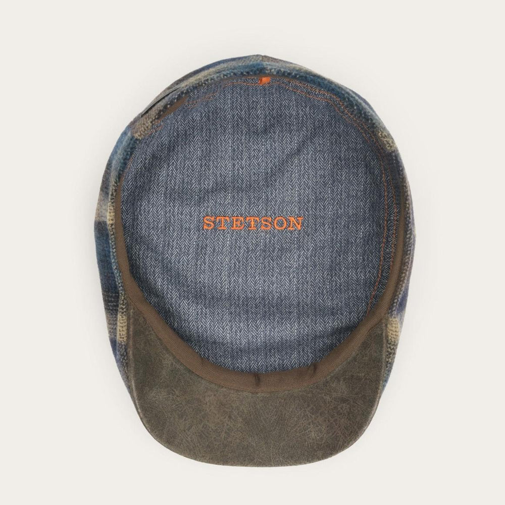 Ivy Virgin Wool Cap Blue Beige Check | Men/Women Stetson Caps &amp; Truckers
