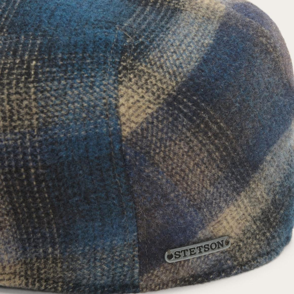 Ivy Virgin Wool Cap Blue Beige Check | Men/Women Stetson Caps &amp; Truckers