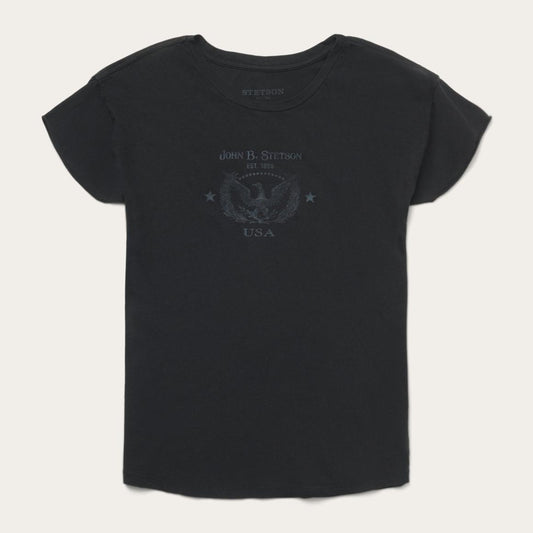 John B. Stetson Eagle Graphic Tee Black | Women Stetson Tees