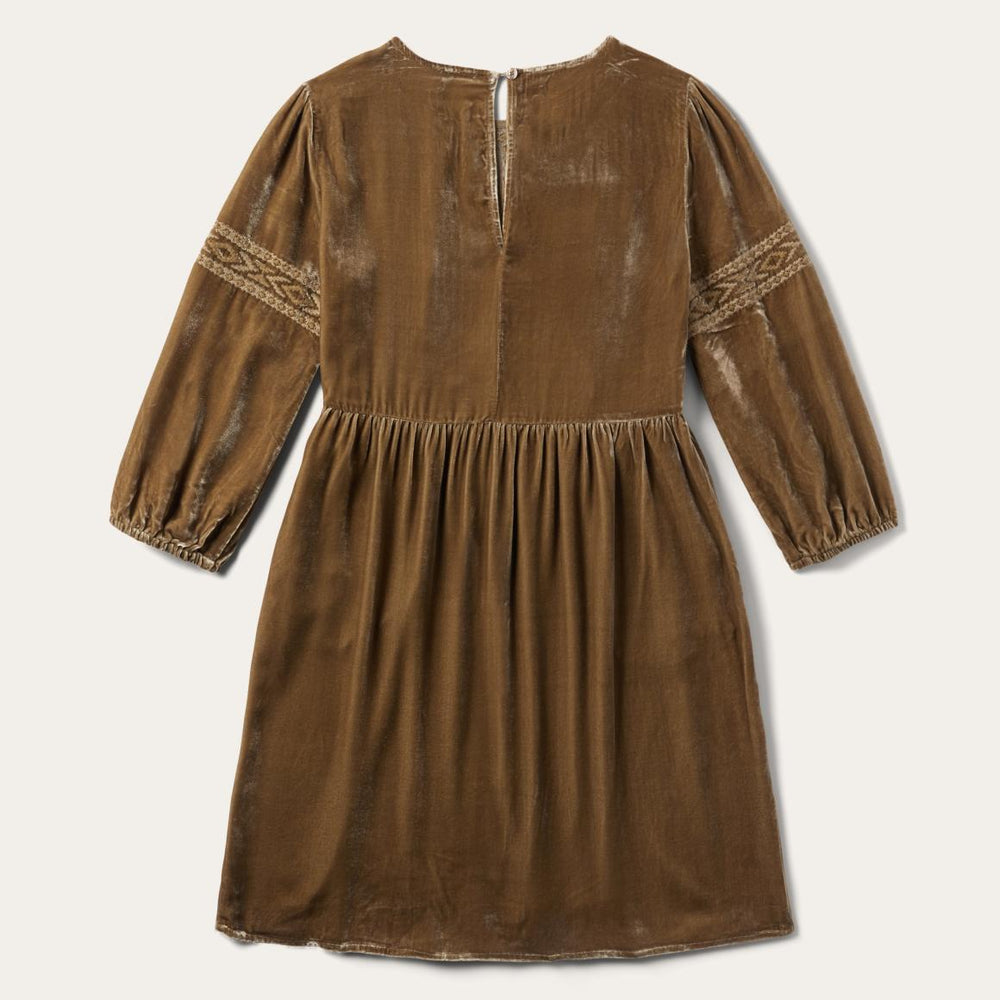 Khaki Velvet Babydoll Dress Copper | Women Stetson Mini