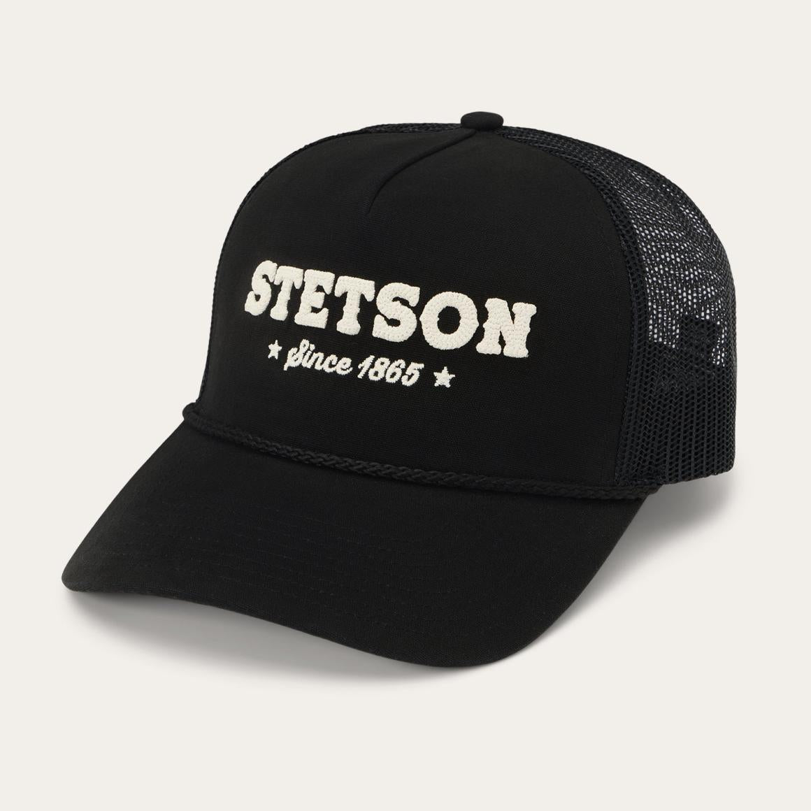 Lasso Trucker Cap Black | Men/Women Stetson Caps &amp; Truckers