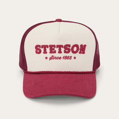 Lasso Trucker Cap Off White / Maroon | Men/Women Stetson Caps &amp; Truckers