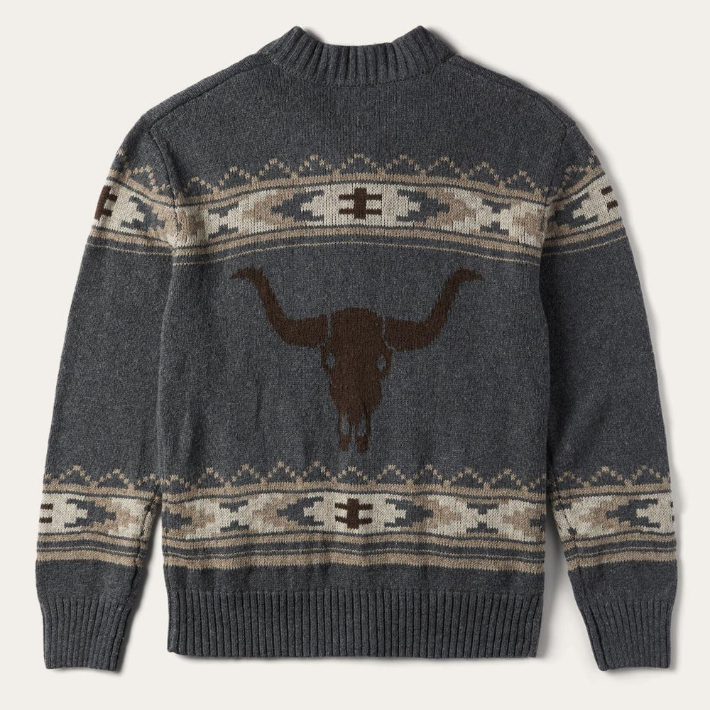 Longhorn Cardigan Grey | Men Stetson Jackets