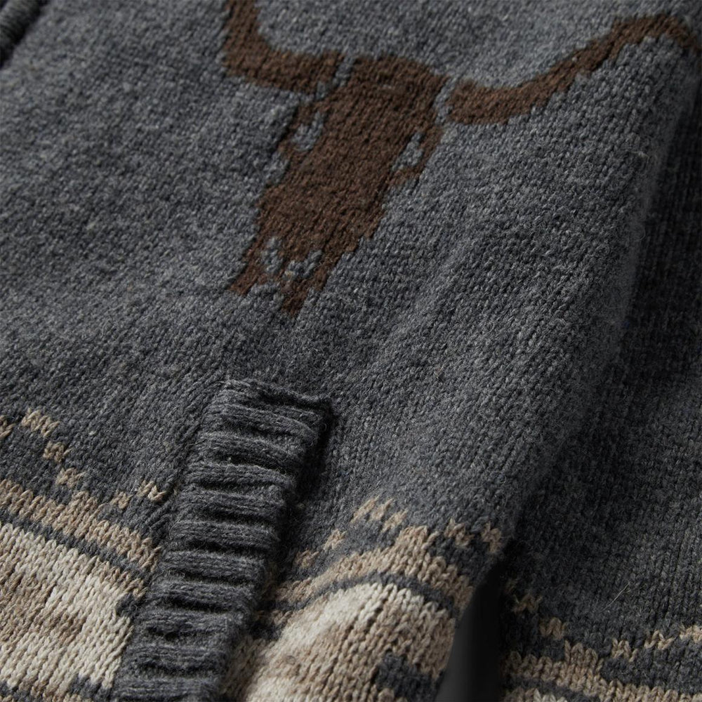 Longhorn Cardigan Grey | Men Stetson Jackets