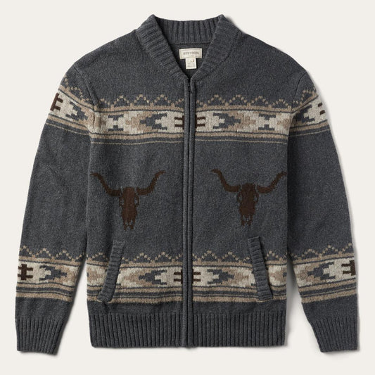 Longhorn Cardigan Grey | Men Stetson Jackets