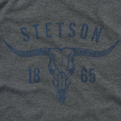 Longhorn Graphic Tee Grey | Men Stetson Tees