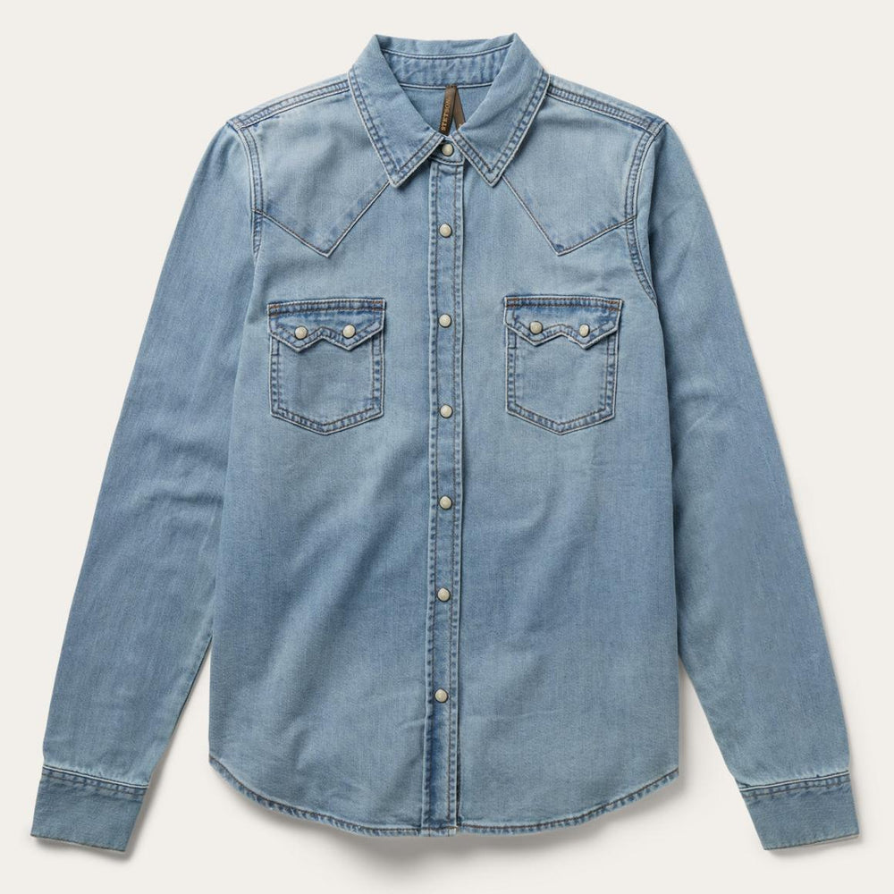 Loose Fit Denim Shirt Blue | Women Stetson Denim Shirts