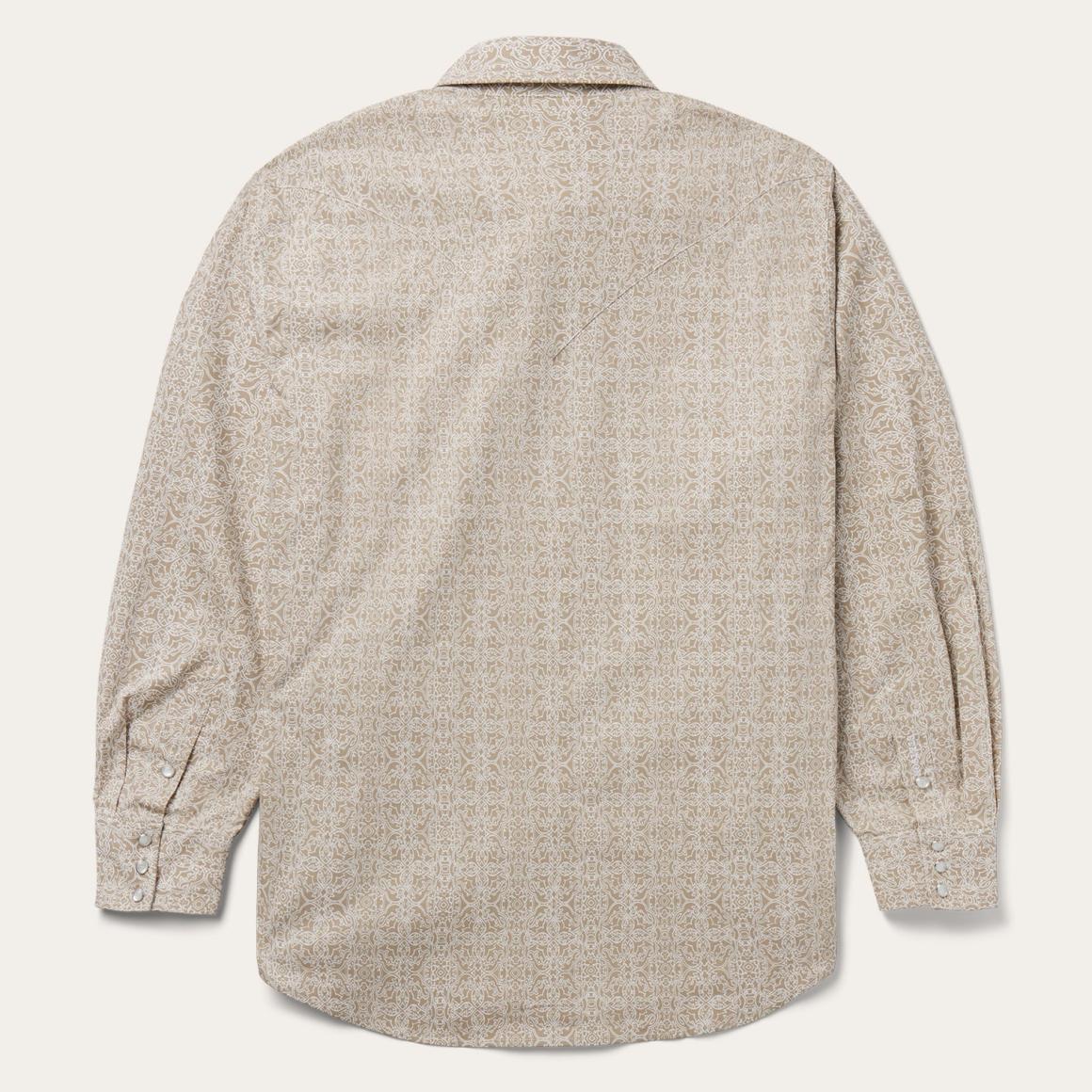 Medallion Print Western Shirt Brown | Men Stetson Classic Cut