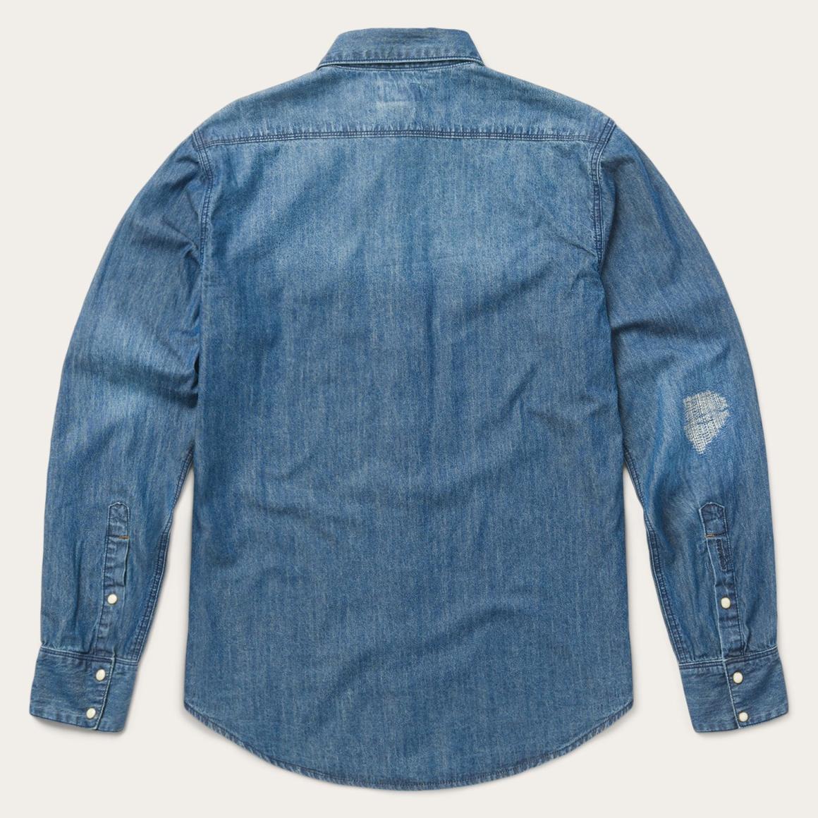 Medium Blue Denim Shirt Blue | Men Stetson Modern Cut
