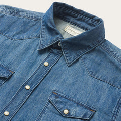 Medium Blue Denim Shirt Blue | Men Stetson Western Shirts
