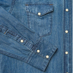 Medium Blue Denim Shirt Blue | Men Stetson Western Shirts