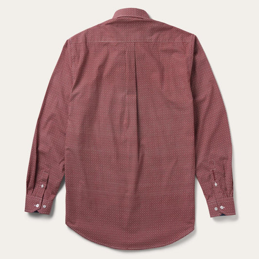 Micro Print Button-Front Shirt Red | Men Stetson Modern Cut