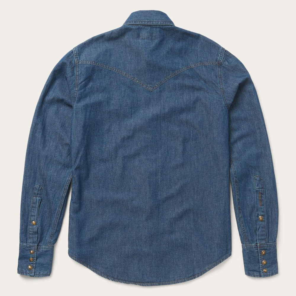 Modern Denim Western Shirt Blue | Men Stetson Denim Shirts