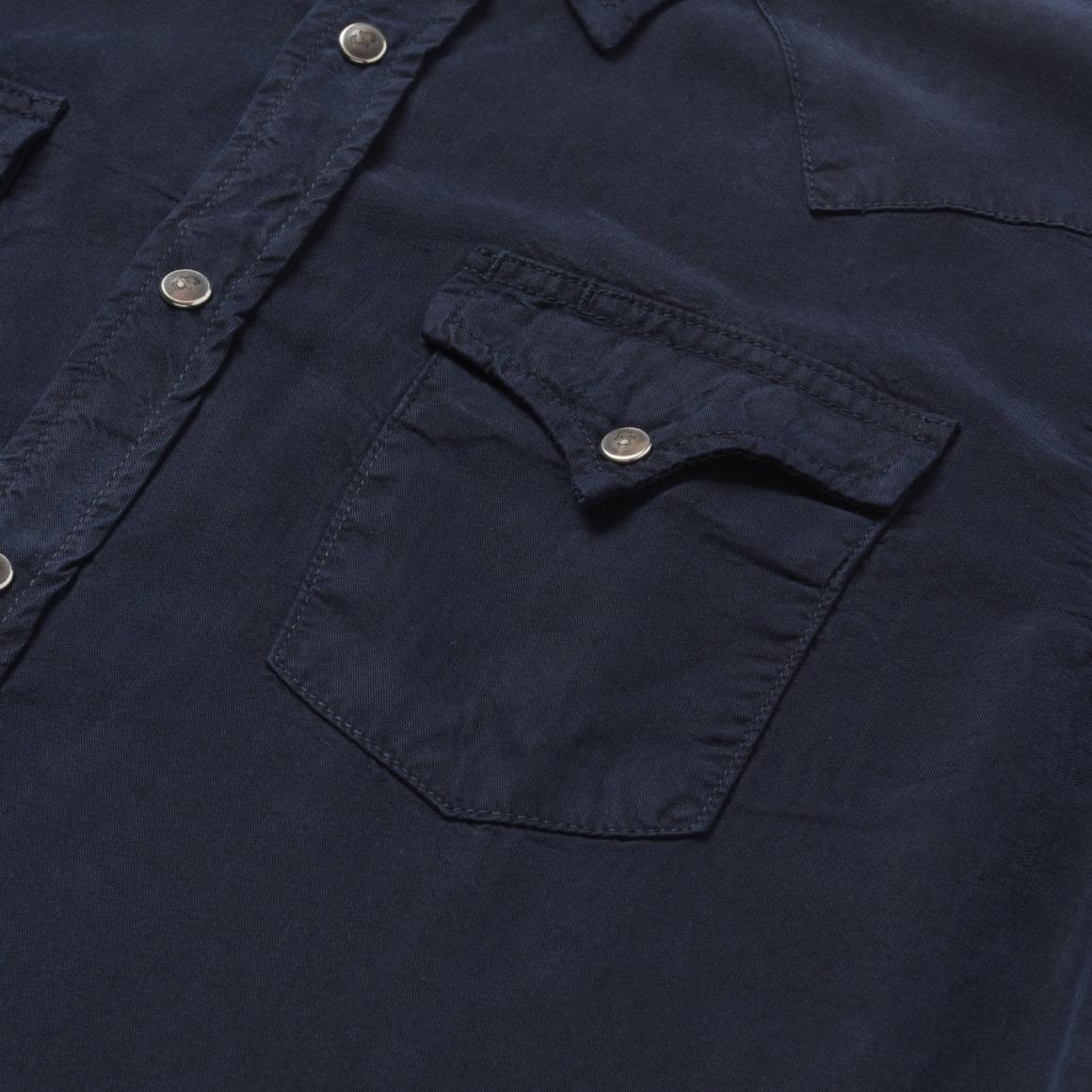 Navy Twill Shirt Blue | Men Stetson Modern Cut