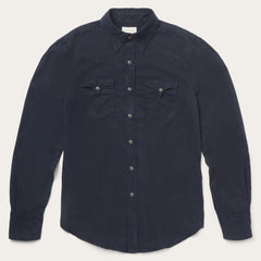 Navy Twill Shirt Blue | Men Stetson Modern Cut