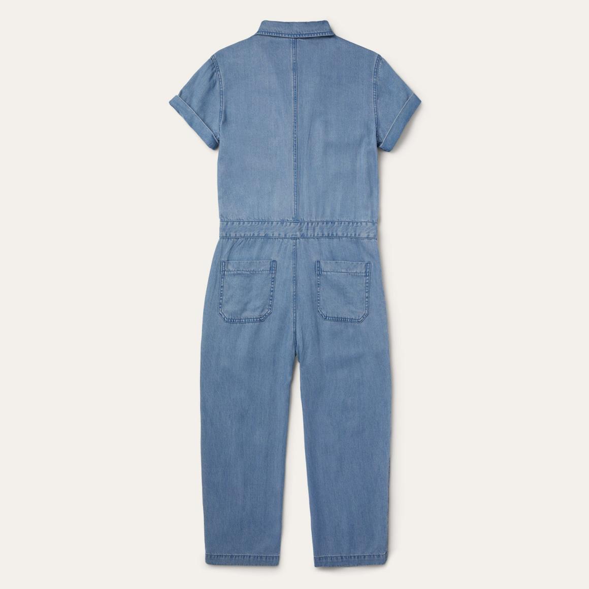 Notch Collar Jumpsuit Blue | Women Stetson Jumpsuits