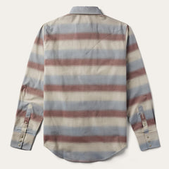 Ombre Stripe Twill Shirt Wine | Men Stetson Modern Cut