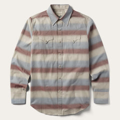 Ombre Stripe Twill Shirt Wine | Men Stetson Western Shirts