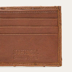 Ostrich Bi-Fold Wallet Antique Cognac | Men Stetson Wallets