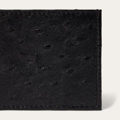 Ostrich Bi-Fold Wallet Black Cowboy Classic | Men Stetson Wallets