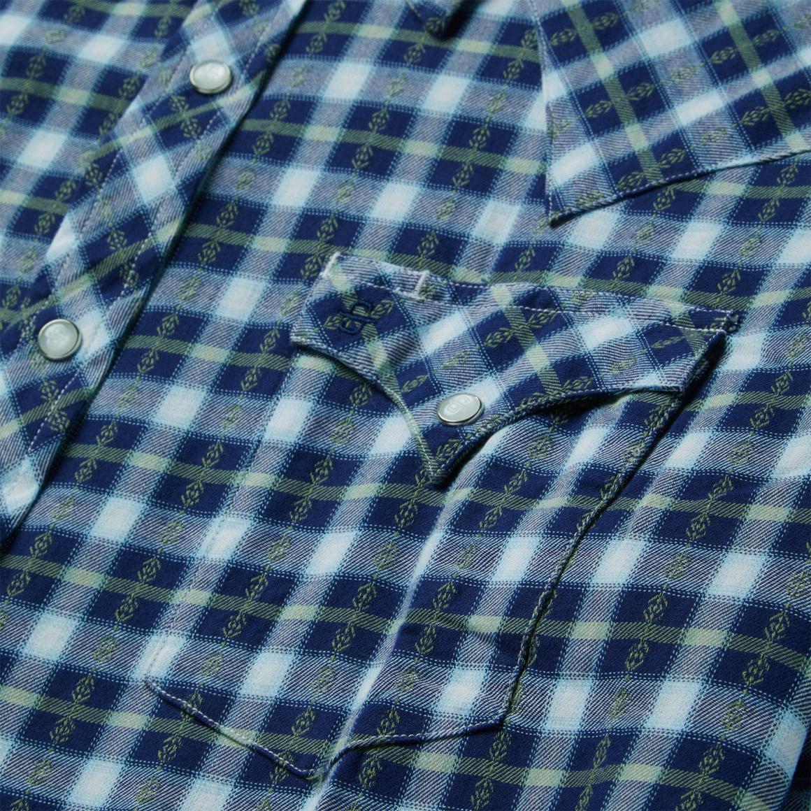Plaid Twill Dobby Western Shirt Blue | Men Stetson Western Shirts