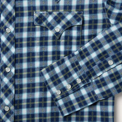 Plaid Twill Dobby Western Shirt Blue | Men Stetson Western Shirts