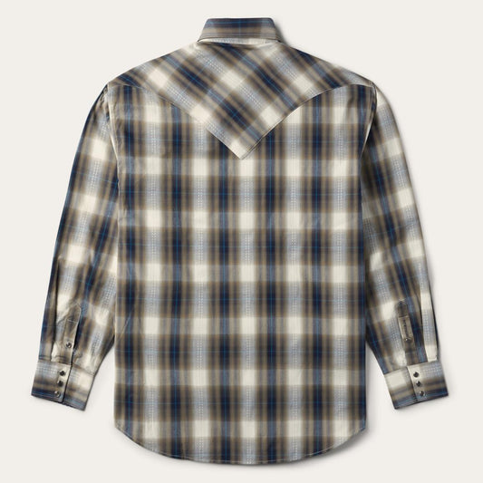 Ranch Plaid Dobby Western Shirt Brown | Men Stetson Western Shirts