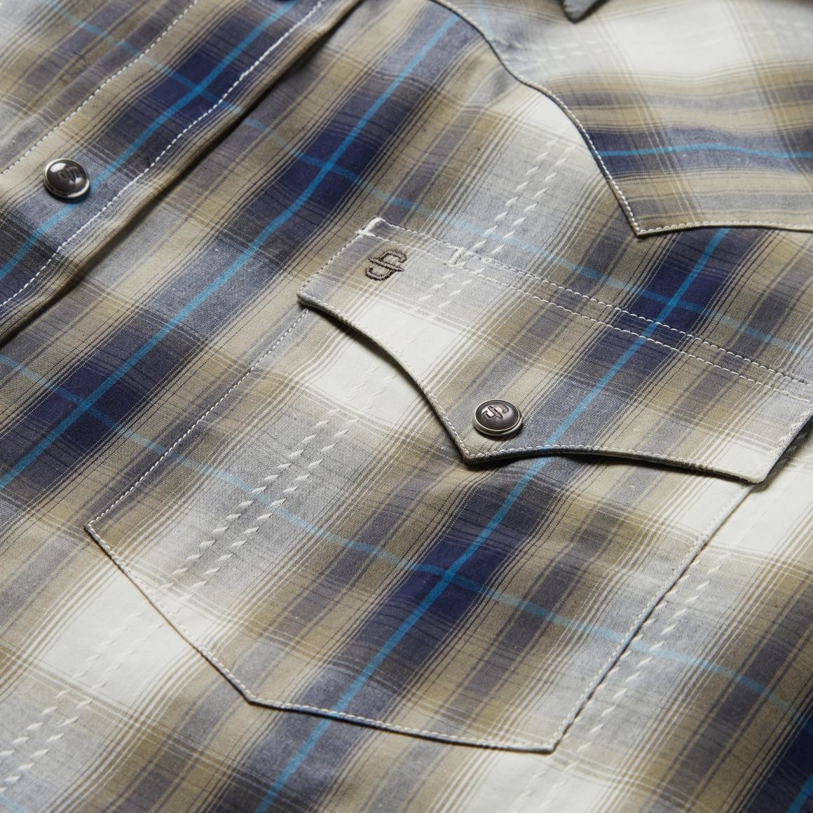 Ranch Plaid Dobby Western Shirt Brown | Men Stetson Western Shirts