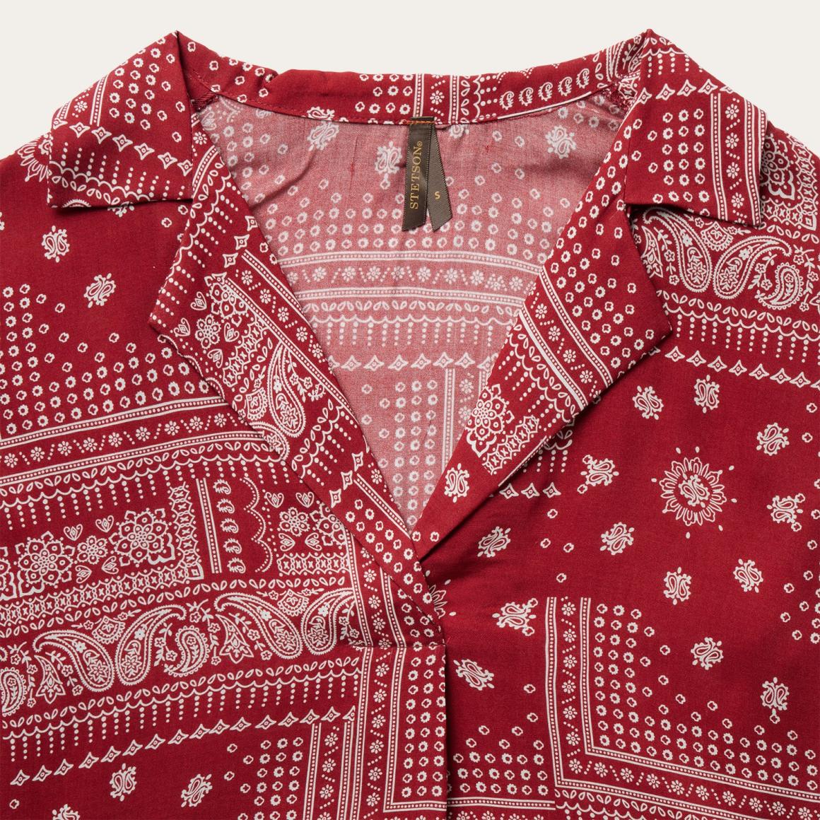 Red Bandana Patchwork Blouse Red | Women Stetson Blouses