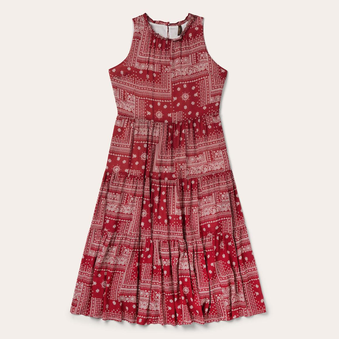 Red Bandana Patchwork Dress Red | Women Stetson Midi