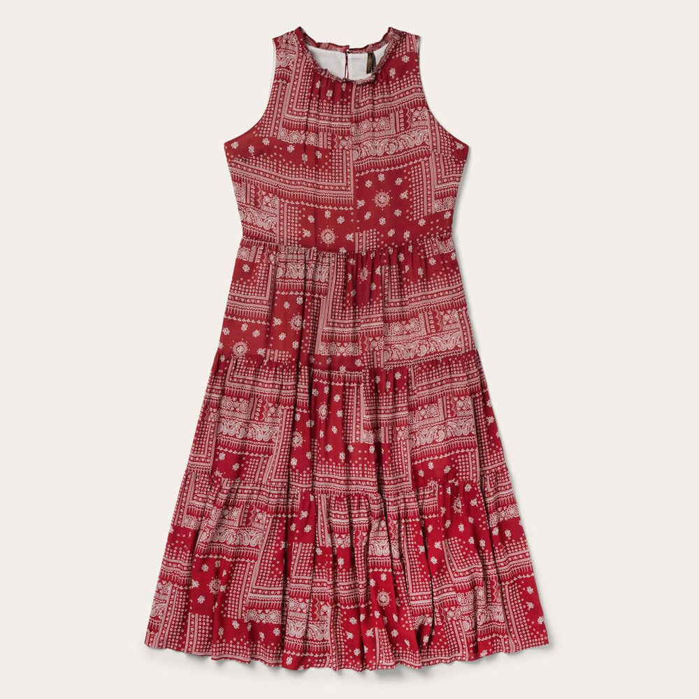 Red Bandana Patchwork Dress Red | Women Stetson Midi