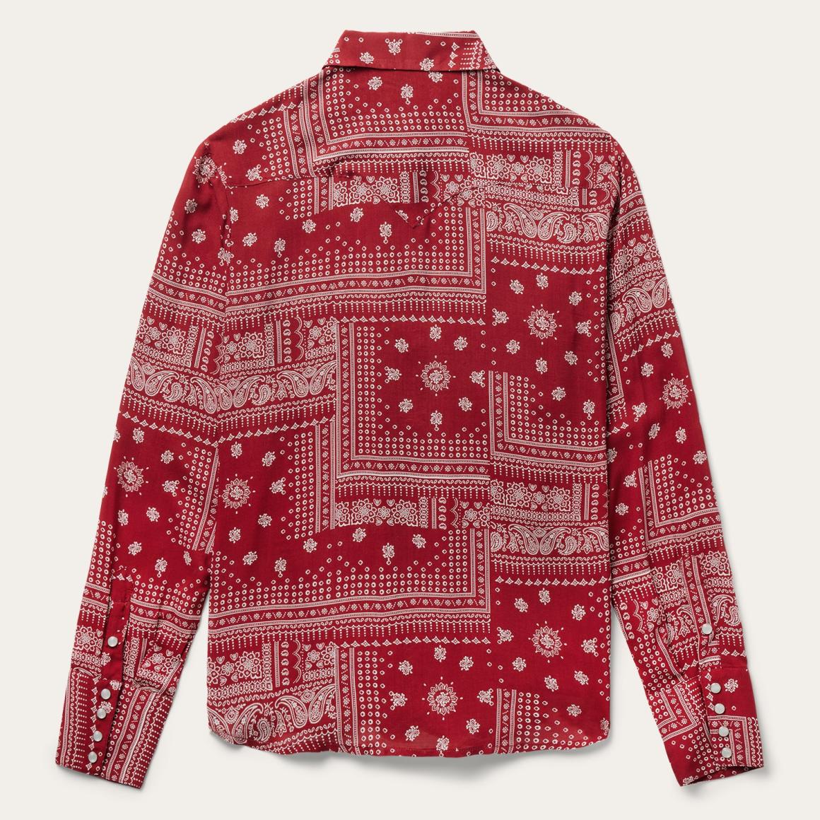 Red Bandana Patchwork Shirt Red | Women Stetson Western Shirts