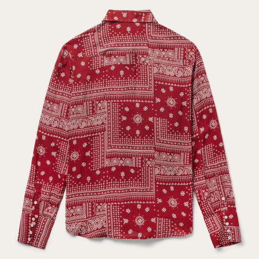 Red Bandana Patchwork Shirt Red | Women Stetson Western Shirts