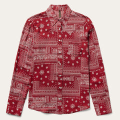 Red Bandana Patchwork Shirt Red | Women Stetson Western Shirts