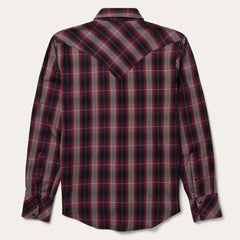 Red Marl Plaid Western Shirt Red | Men Stetson Modern Cut
