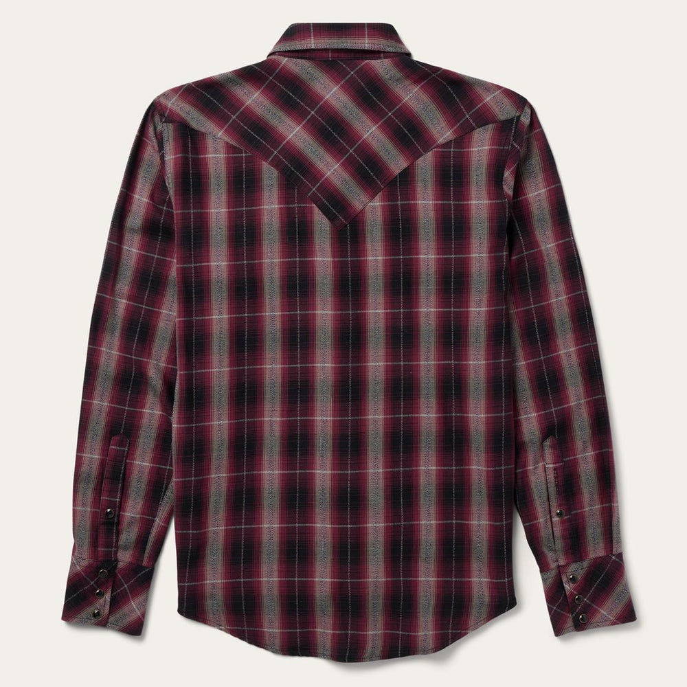 Red Marl Plaid Western Shirt Red | Men Stetson Western Shirts